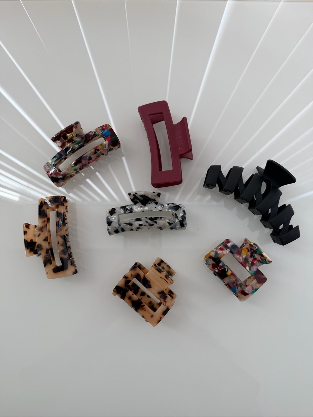 Assorted Women’s Hair Claw Clips - Multicolor & Black Set